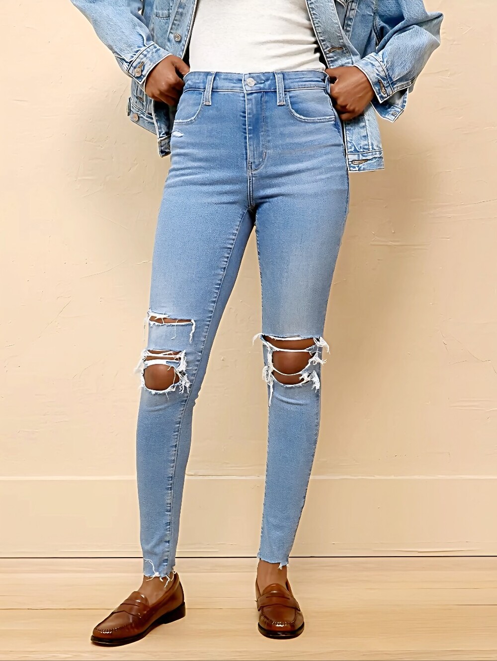 American Eagle Outfitters Next Level Super High-Waisted Ripped Jeggings